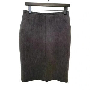 Femme  charcoal grey pencil skirt w 2 front pockets and back zipper & slit